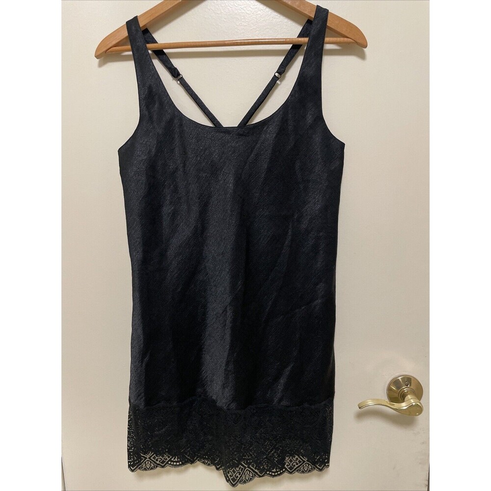 VTG Victoria’s Secret Gold Label Sexy Black Lace Short Nightgown Size M Spicy